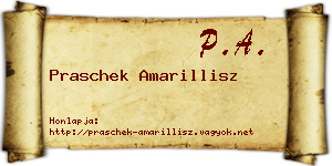 Praschek Amarillisz névjegykártya